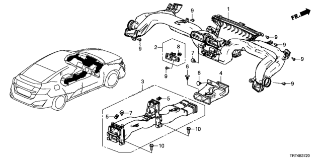 2020 Honda Clarity Fuel Cell Bracket Comp,C*Tblack* Diagram for 83425-TRT-A01ZA