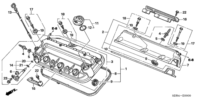 2006 Honda Accord Hybrid Gasket Set, RR. Head Cover Diagram for 12050-RCJ-A00