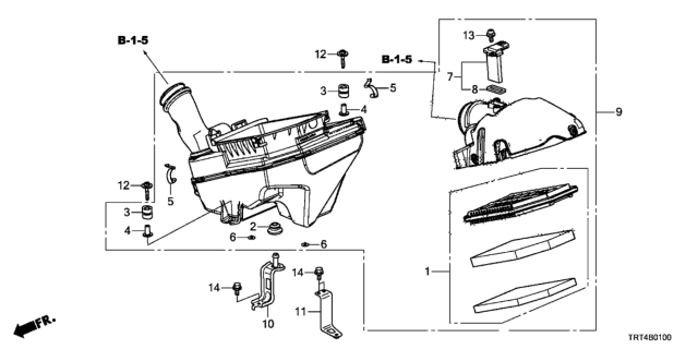 2020 Honda Clarity Fuel Cell Air Cleaner Diagram