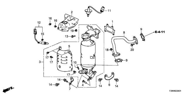 2017 Honda Accord Hybrid Converter Assembly Diagram for 18150-5K1-A10