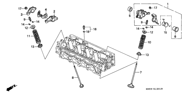 1993 Honda Civic Valve - Rocker Arm Diagram