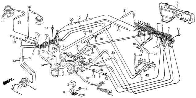 1987 Honda Civic 5 Door 4WD KA 5MT Install Pipe - Tubes Diagram