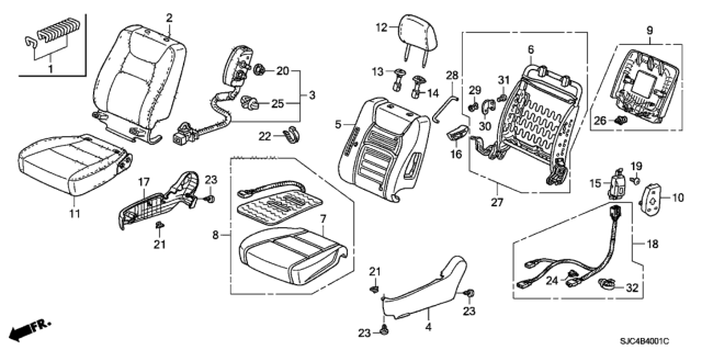 2006 Honda Ridgeline Knob, R. Reclining *NH574L* (TU WARM GRAY) Diagram for 81231-SHJ-X01ZE