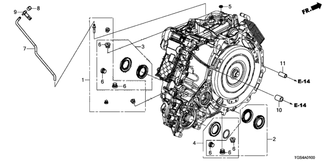 2021 Honda Passport 5 Door EXL (2WD) KA 9AT AT Oil Seal Diagram