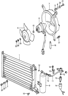 1980 Honda Prelude A/C Air Conditioner (Condenser) Diagram