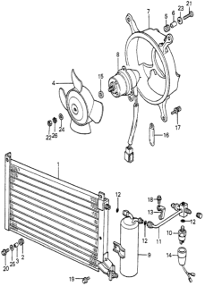 1981 Honda Prelude A/C Air Conditioner (Condenser) Diagram