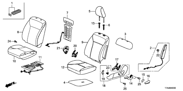 2021 Honda HR-V HEADREST ASSY., FR. *NH938L* (NEO GRAYGE) Diagram for 81140-T7X-A01ZA