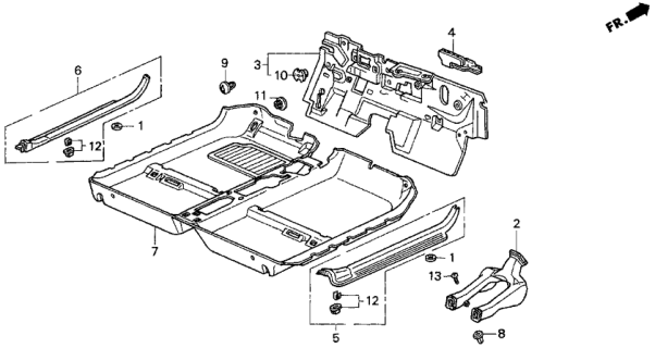 1994 Honda Del Sol Insulator, Dashboard Diagram for 83101-SR2-A01