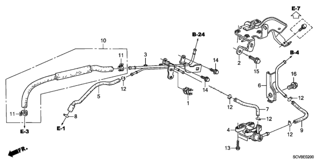 2011 Honda Element Install Pipe - Tubing Diagram