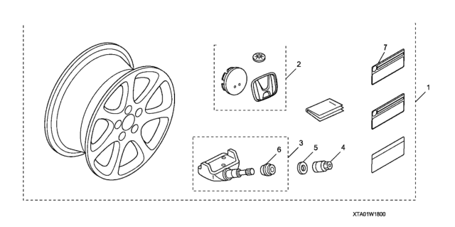 2012 Honda Accord Alloy Wheel (18") Paint Diagram