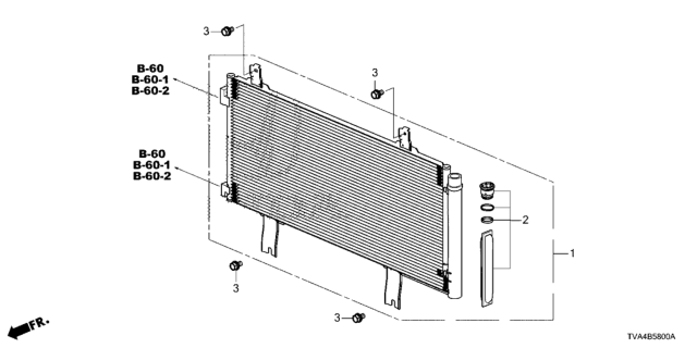 2020 Honda Accord W-CONDENSER ASSY Diagram for 80100-TVA-A02