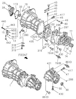 2000 Honda Passport Oil Seal, Transfer Case Diagram for 8-97046-701-2