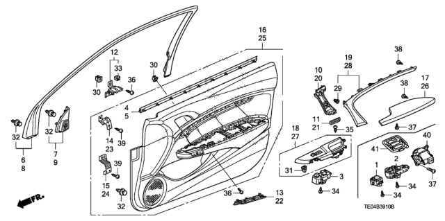 2010 Honda Accord Front Door Lining Diagram