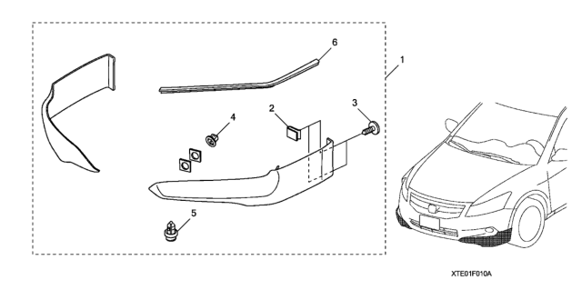 2011 Honda Accord Front Underbody Spoiler Diagram