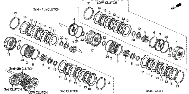 1997 Honda Civic AT Clutch (M4RA) (Suzuka) Diagram