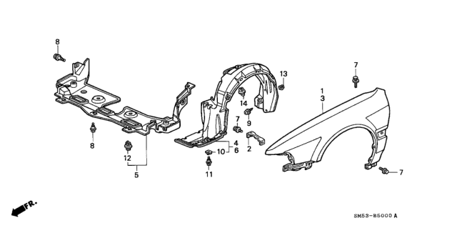 1993 Honda Accord Front Fenders Diagram