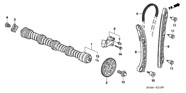 2008 Honda Civic Camshaft Diagram for 14110-RNA-A00