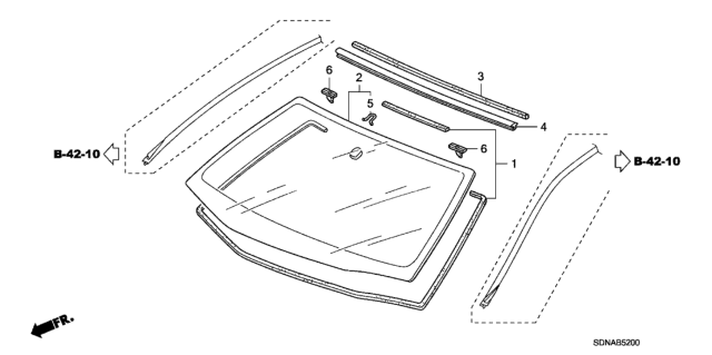 2007 Honda Accord Front Windshield Diagram