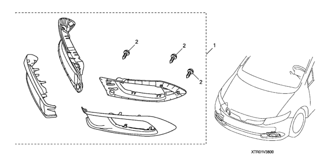 2012 Honda Civic 4 Door LX (HCM ENGINE) KA 5MT Foglight Cover Diagram