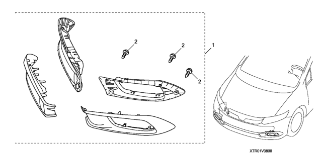 2012 Honda Civic Fog Light Cov*B586P* Diagram for 08V38-TR0-1U0