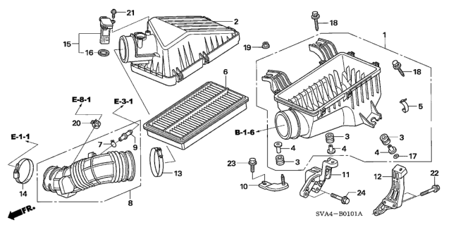 2007 Honda Civic Air Cleaner (2.0L) Diagram