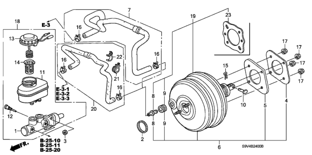 2003 Honda Pilot Power Assembly, Master (9"+9") Diagram for 46400-S3V-A02