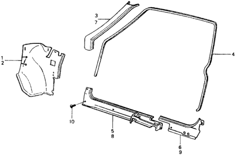 1979 Honda Civic 3 Door ** KL HMT Door Opening Channel Diagram