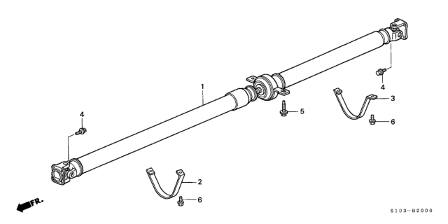 2000 Honda CR-V Shaft Assembly, Propeller Diagram for 40100-S10-A01