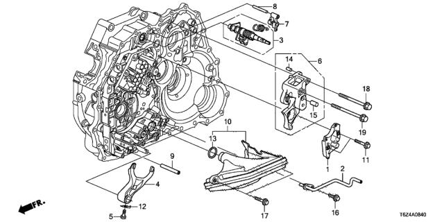 2019 Honda Ridgeline AT Shift Fork Diagram