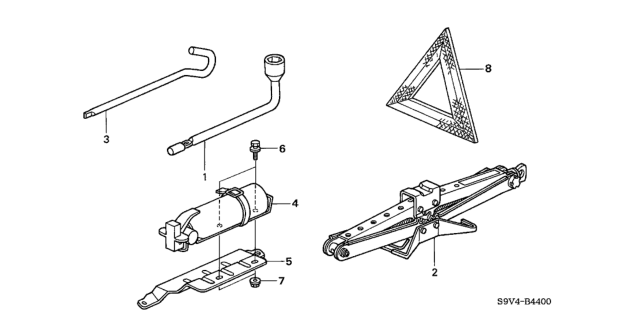 2007 Honda Pilot Tools - Jack Diagram