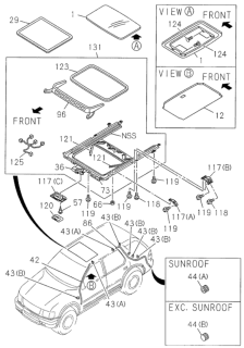 1998 Honda Passport 4 Door 2EX-L KA 4AT Sunroof Diagram