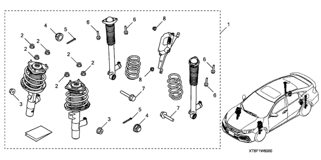 2019 Honda Civic 2 Door SI KA 6MT Sport Suspension Diagram