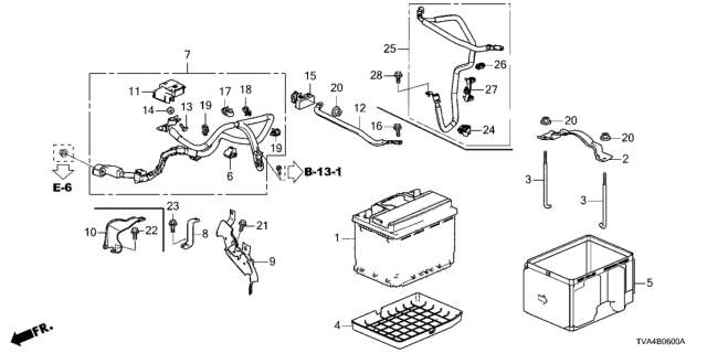 2020 Honda Accord 4 Door EX KA CVT Battery Diagram