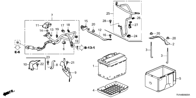 2021 Honda Accord Cover, Battery Terminal Diagram for 32418-TVA-003