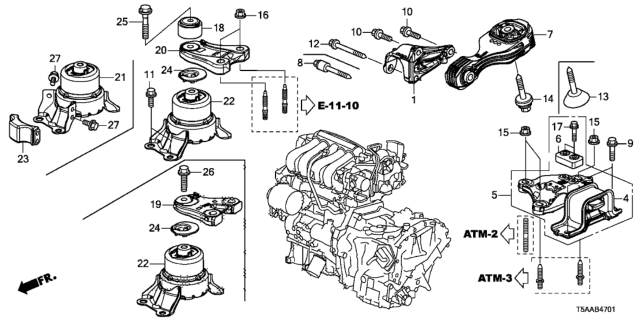 2019 Honda Fit Engine Mount Diagram