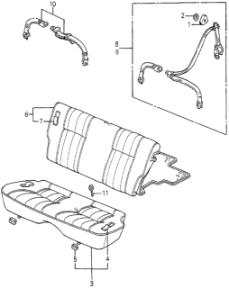 1983 Honda Accord Rear Seat - Seat Belt Diagram