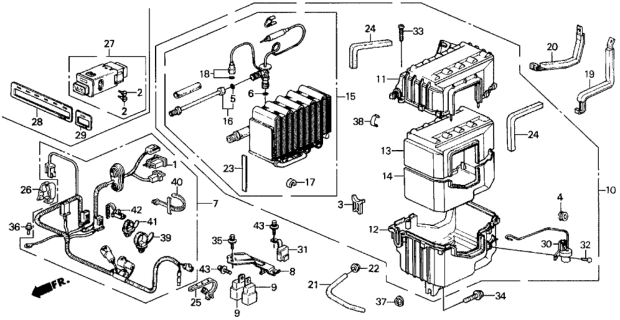 1991 Honda Civic Sub-Evaporator Assembly (Sam) Diagram for 80210-SH3-A21