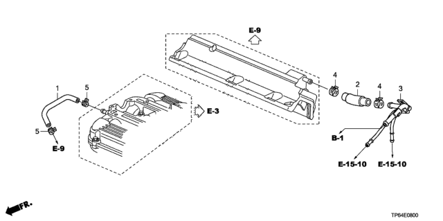 2011 Honda Crosstour 5 Door EXL (2WD) KA 5AT Breather Tube (V6) Diagram