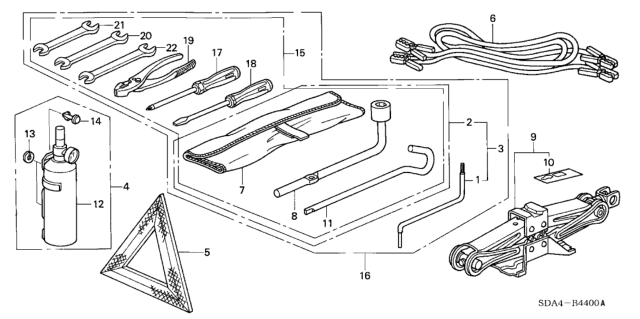 2006 Honda Accord Tools - Jack Diagram