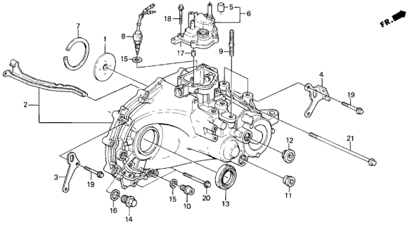 1996 Honda Prelude MT Transmission Housing Diagram