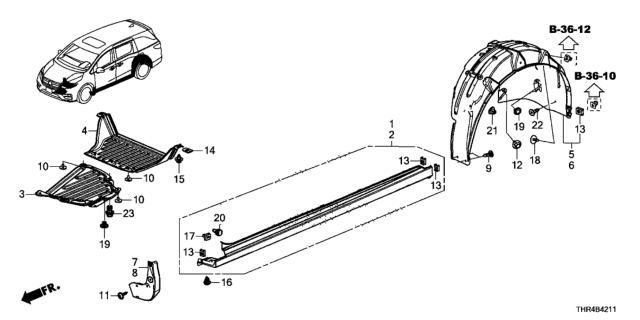 2020 Honda Odyssey Garnish Assy., R. Side Sill *B588P* (OBSIDIAN BLUE PEARL) Diagram for 71800-THR-A12ZH