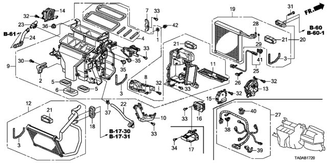 2012 Honda Accord Sub-Wire, Air Conditioner Diagram for 80650-TA0-A30