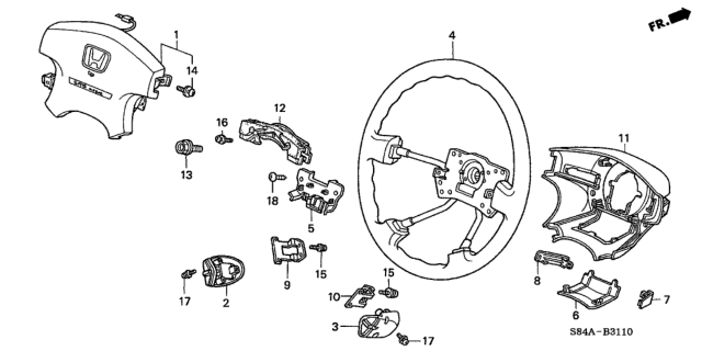 2002 Honda Accord Cap C, Body Cover *B94L* (DARK LAPIS) Diagram for 78512-S84-A61ZA