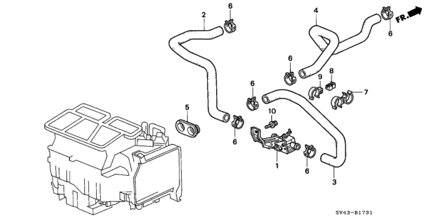 1995 Honda Accord Water Valve (V6) Diagram