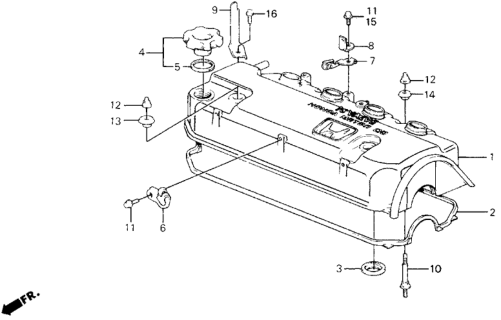 1989 Honda Civic 5 Door ** (WAGOVAN) KA 5MT Cylinder Head Cover Diagram