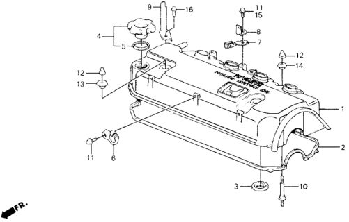 1988 Honda Civic Cylinder Head Cover Diagram