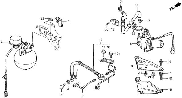 1991 Honda Prelude Pump Assembly Diagram for 57310-SF1-S01