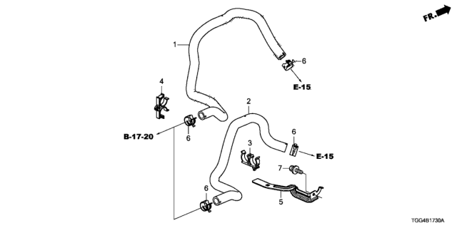 2019 Honda Civic Hose, Water Outlet Diagram for 79725-TET-H00