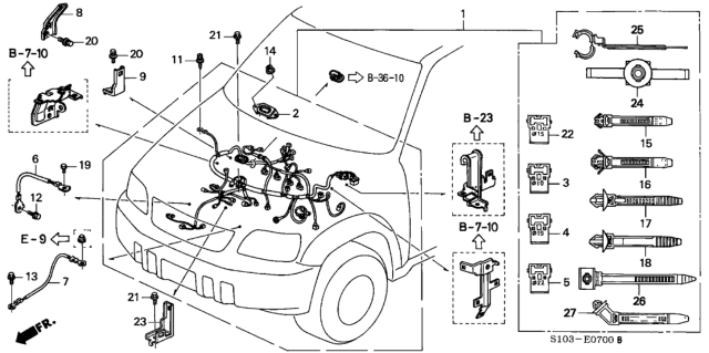 1999 Honda CR-V Engine Wire Harness Diagram
