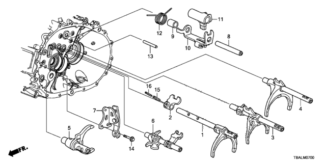 2020 Honda Civic MT Shift Fork - Shift Holder Diagram